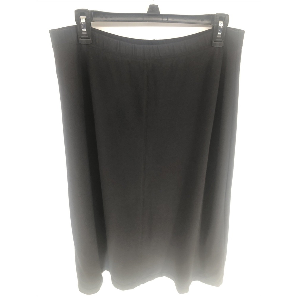 Eddie Bauer Women's Medium PETITE Black Casual Stretch Maxi Skirt Elastic Waist - Picture 2 of 7